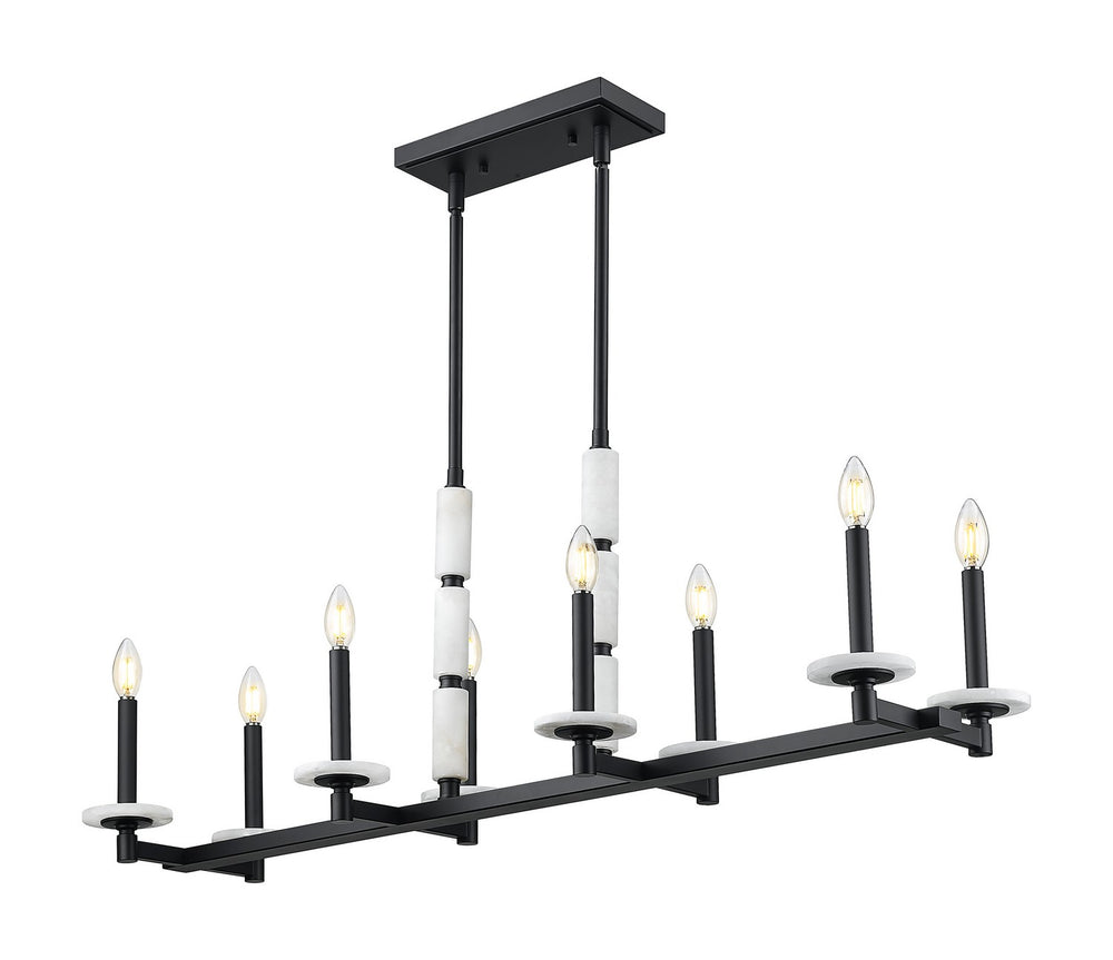 Z-Lite Canada - Eight Light Linear Chandelier - Kaden - Matte Black- Union Lighting Luminaires Decor