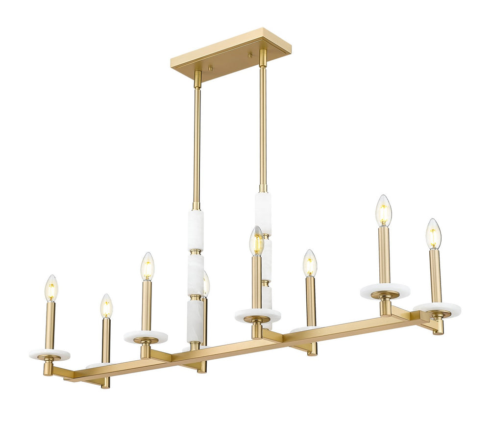 Z-Lite Canada - Eight Light Linear Chandelier - Kaden - Modern Gold- Union Lighting Luminaires Decor