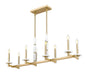 Z-Lite Canada - Eight Light Linear Chandelier - Kaden - Modern Gold- Union Lighting Luminaires Decor