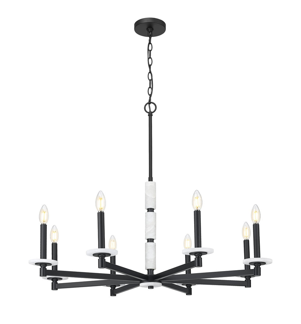 Z-Lite Canada - Eight Light Chandelier - Kaden - Matte Black- Union Lighting Luminaires Decor