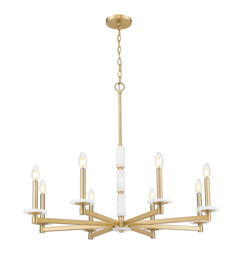 Z-Lite Canada - Eight Light Chandelier - Kaden - Modern Gold- Union Lighting Luminaires Decor