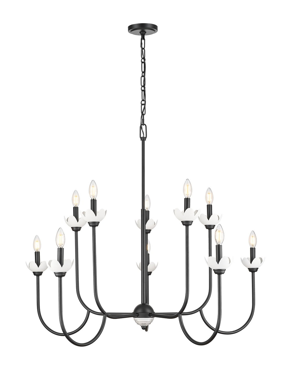 Z-Lite Canada - Ten Light Chandelier - Allistair - Matte Black- Union Lighting Luminaires Decor