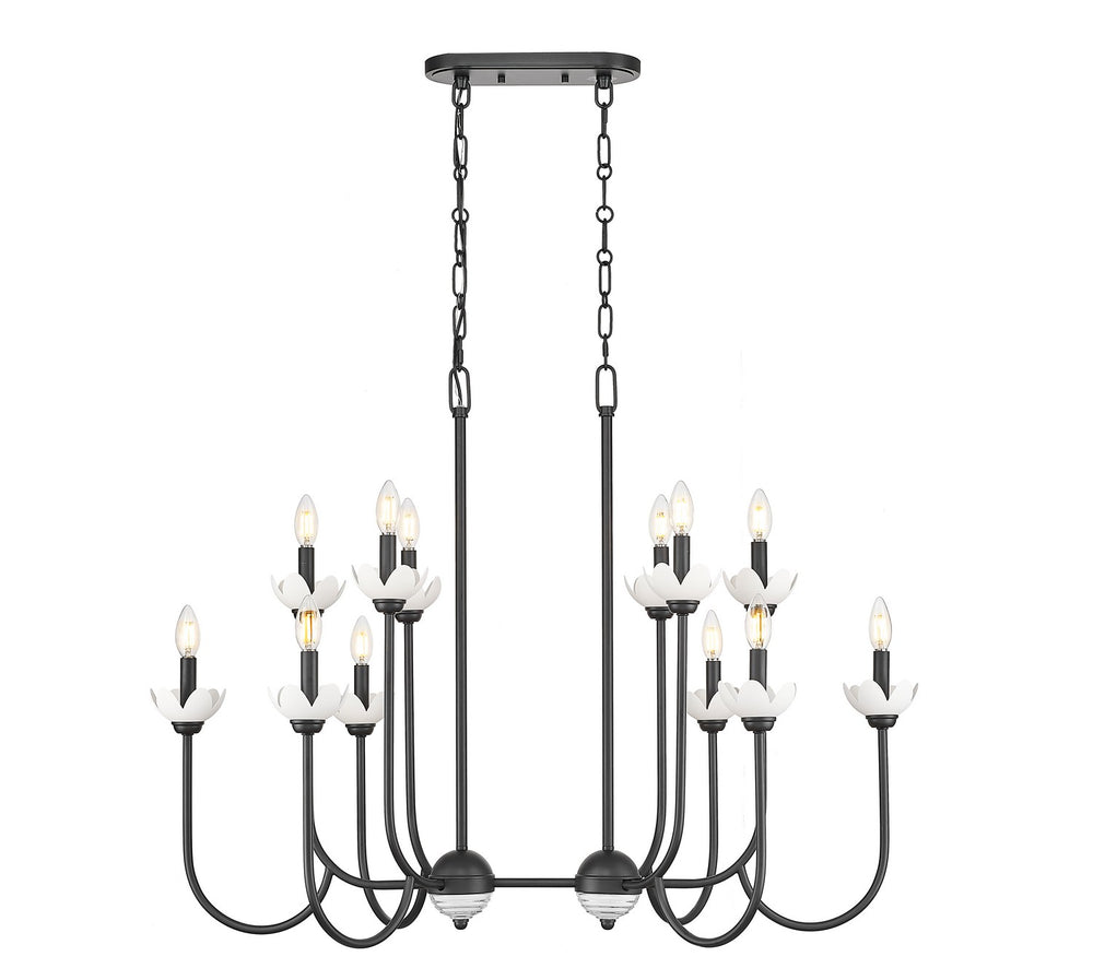 Z-Lite Canada - 12 Light Linear Chandelier - Allistair - Matte Black- Union Lighting Luminaires Decor