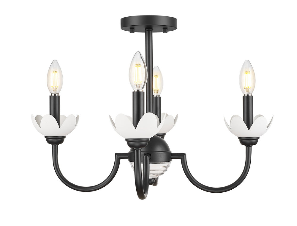 Z-Lite Canada - Four Light Semi Flush Mount - Allistair - Matte Black- Union Lighting Luminaires Decor