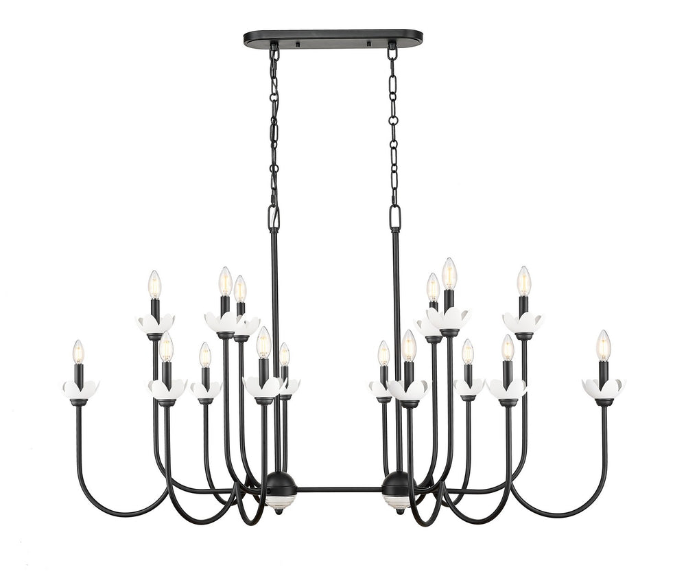 Z-Lite Canada - 16 Light Linear Chandelier - Allistair - Matte Black- Union Lighting Luminaires Decor