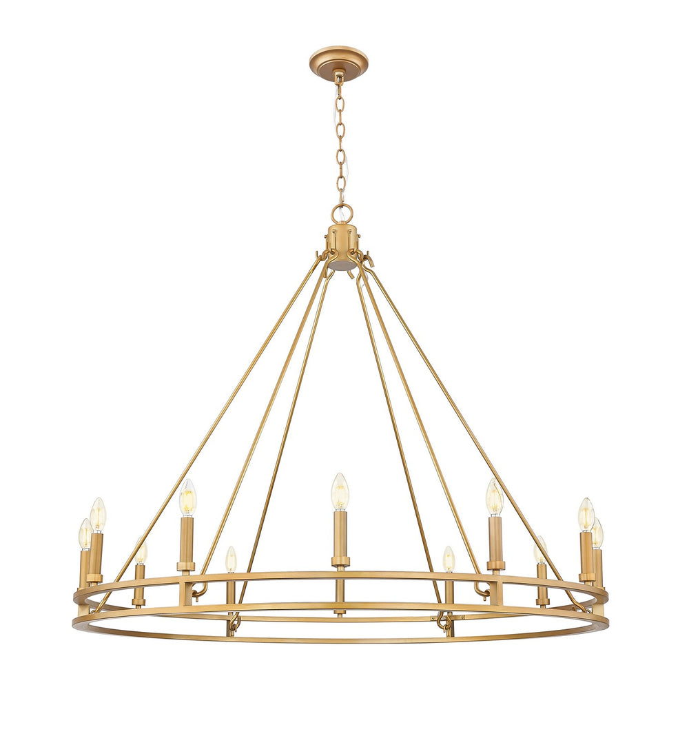 Z-Lite Canada - 12 Light Chandelier - Dennison - Signature Brass- Union Lighting Luminaires Decor