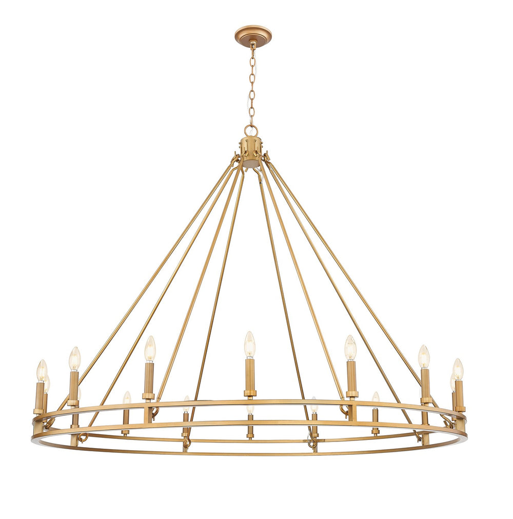 Z-Lite Canada - 16 Light Chandelier - Dennison - Signature Brass- Union Lighting Luminaires Decor