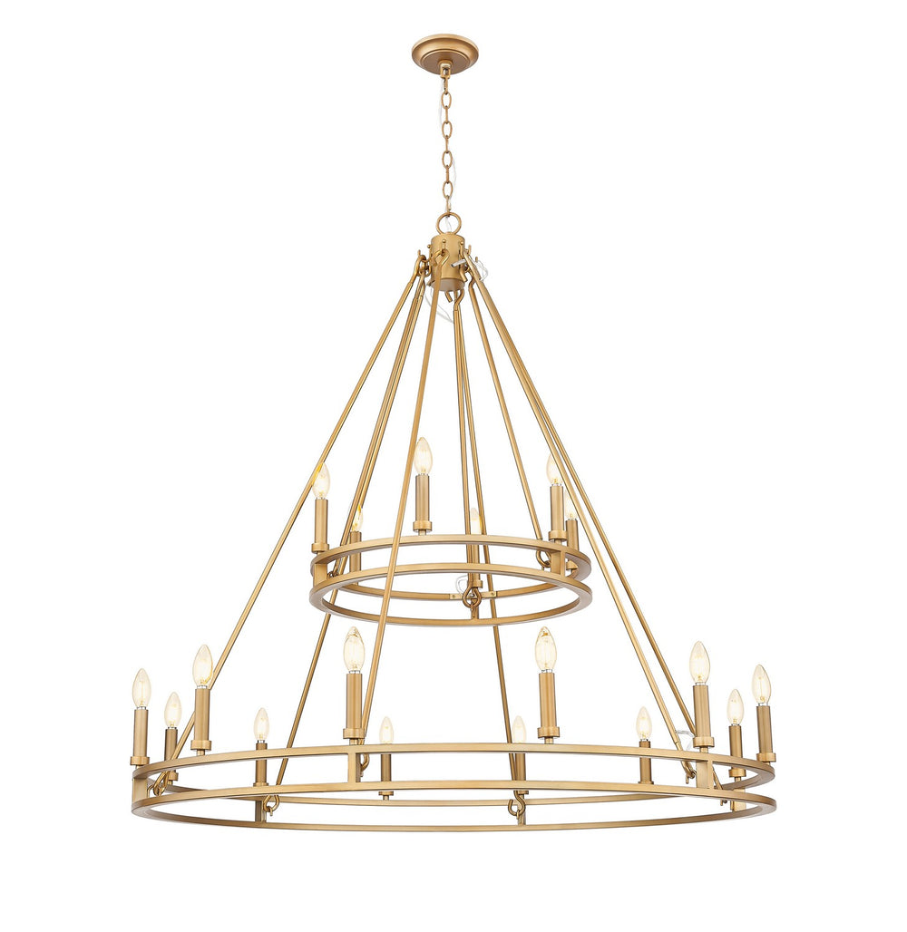 Z-Lite Canada - 18 Light Chandelier - Dennison - Signature Brass- Union Lighting Luminaires Decor