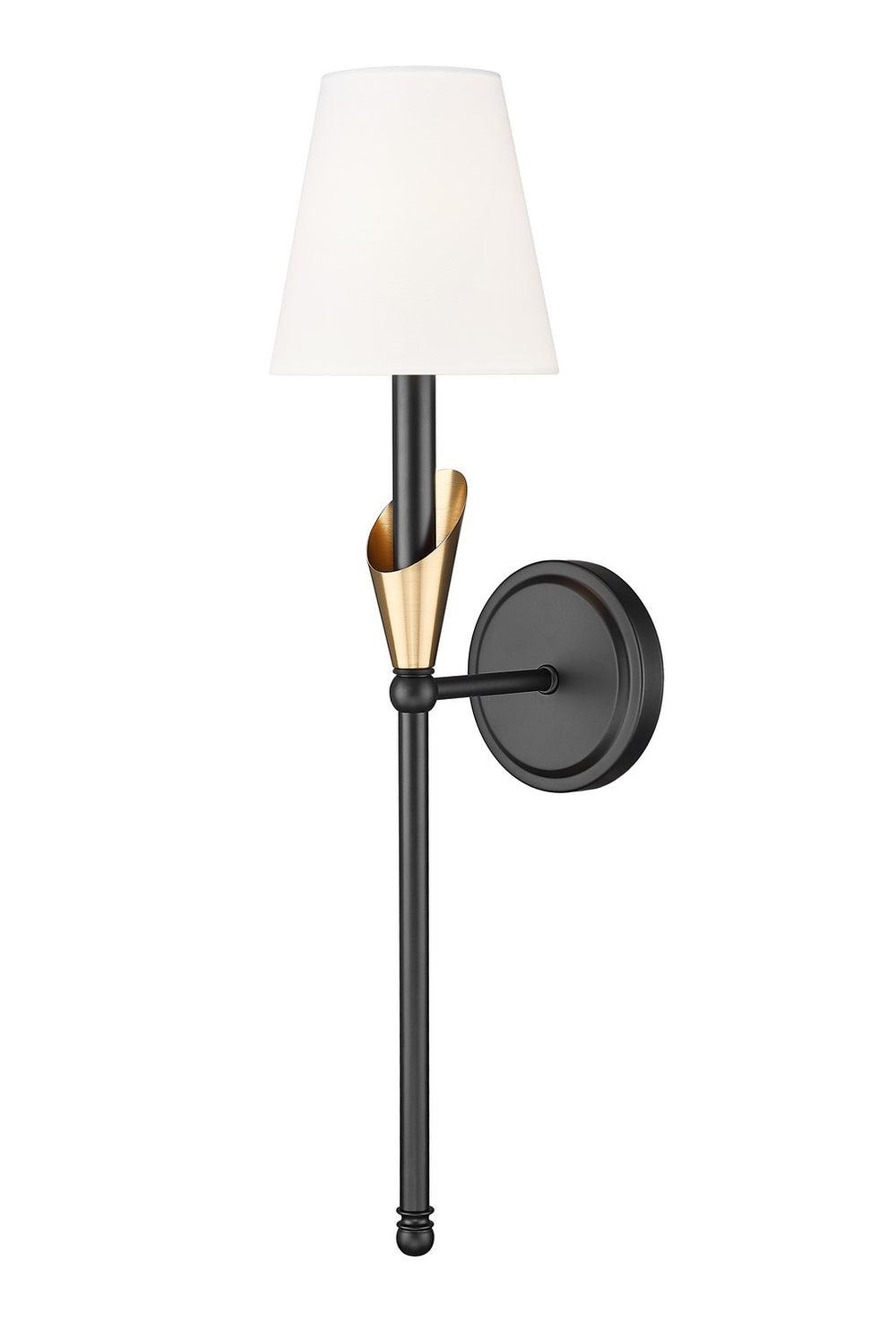 Z-Lite Canada - One Light Wall Sconce - Claudelle - Matte Black + Modern Gold- Union Lighting Luminaires Decor