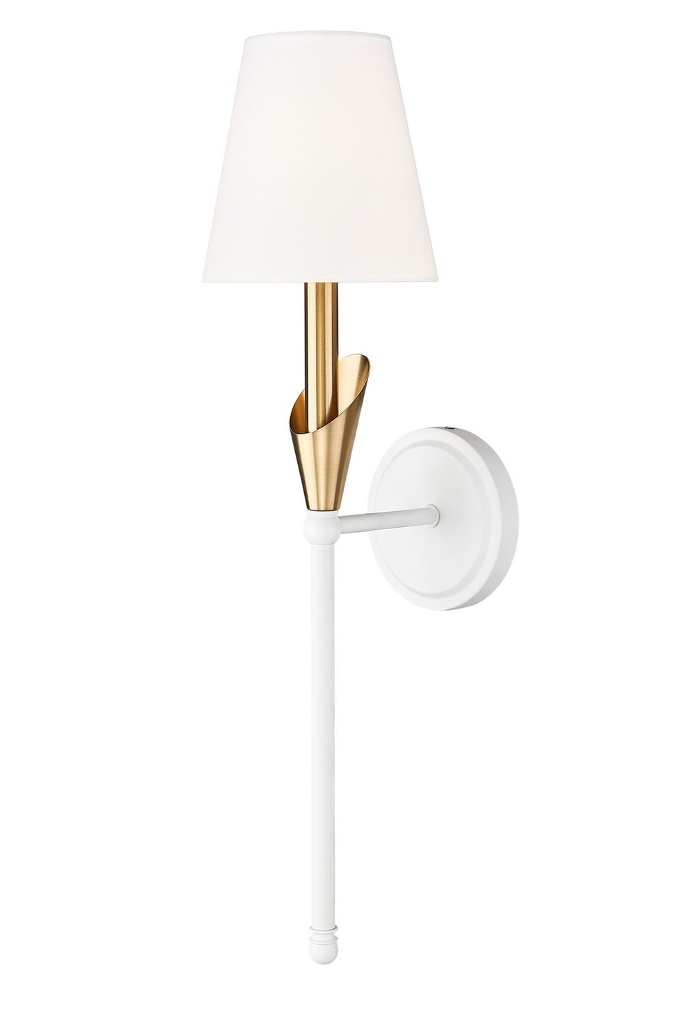 Z-Lite Canada - One Light Wall Sconce - Claudelle - Tundra White + Modern Gold- Union Lighting Luminaires Decor