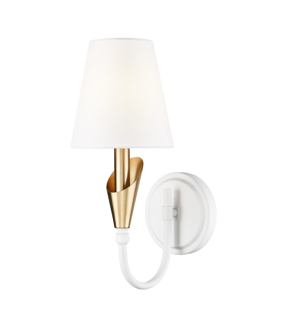 Z-Lite Canada - One Light Wall Sconce - Claudelle - Tundra White + Modern Gold- Union Lighting Luminaires Decor