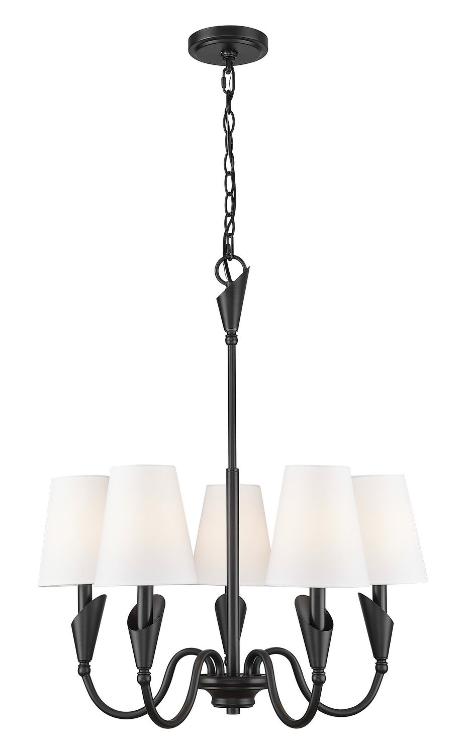 Z-Lite Canada - Five Light Chandelier - Claudelle - Matte Black- Union Lighting Luminaires Decor