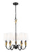 Z-Lite Canada - Five Light Chandelier - Claudelle - Matte Black + Modern Gold- Union Lighting Luminaires Decor
