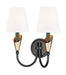 Z-Lite Canada - Two Light Wall Sconce - Claudelle - Matte Black + Modern Gold- Union Lighting Luminaires Decor