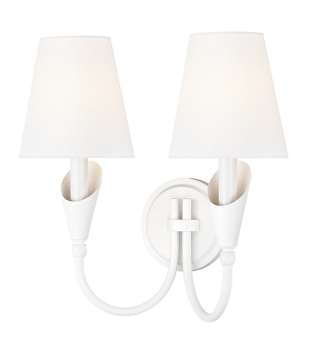 Z-Lite Canada - Two Light Wall Sconce - Claudelle - Tundra White- Union Lighting Luminaires Decor