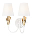 Z-Lite Canada - Two Light Wall Sconce - Claudelle - Tundra White + Modern Gold- Union Lighting Luminaires Decor