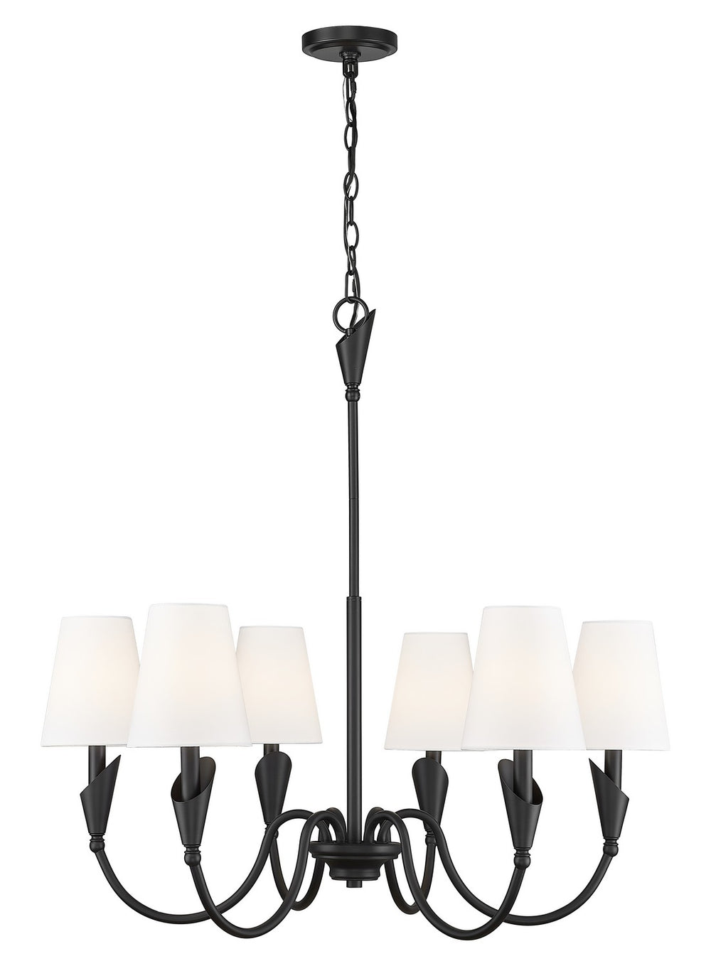 Z-Lite Canada - Six Light Chandelier - Claudelle - Matte Black- Union Lighting Luminaires Decor