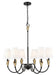 Z-Lite Canada - Six Light Chandelier - Claudelle - Matte Black + Modern Gold- Union Lighting Luminaires Decor