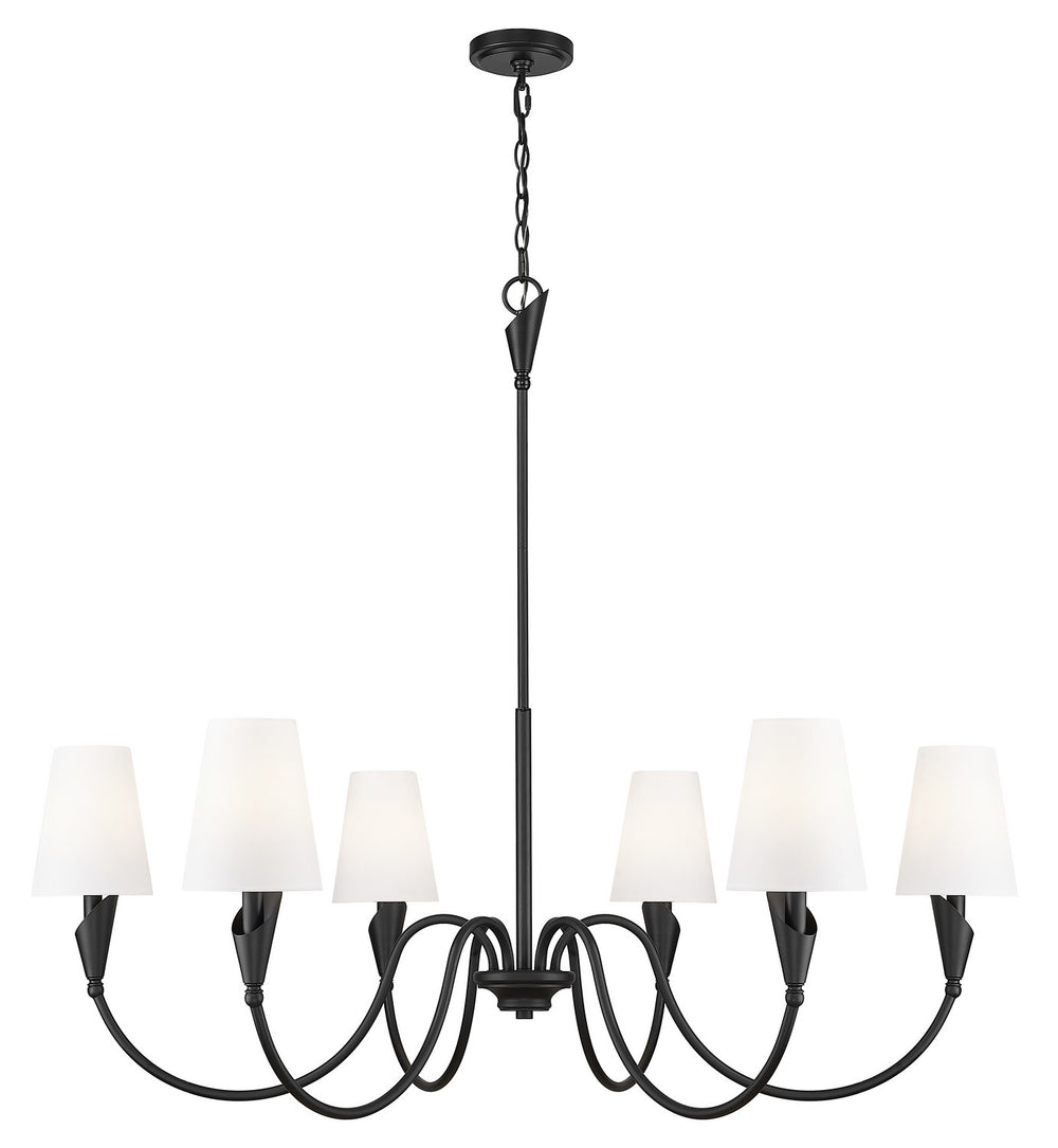 Z-Lite Canada - Six Light Chandelier - Claudelle - Matte Black- Union Lighting Luminaires Decor