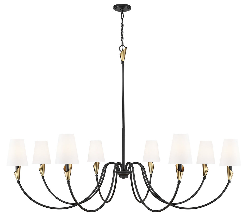 Z-Lite Canada - Eight Light Chandelier - Claudelle - Matte Black + Modern Gold- Union Lighting Luminaires Decor