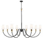 Z-Lite Canada - Eight Light Chandelier - Claudelle - Matte Black + Modern Gold- Union Lighting Luminaires Decor