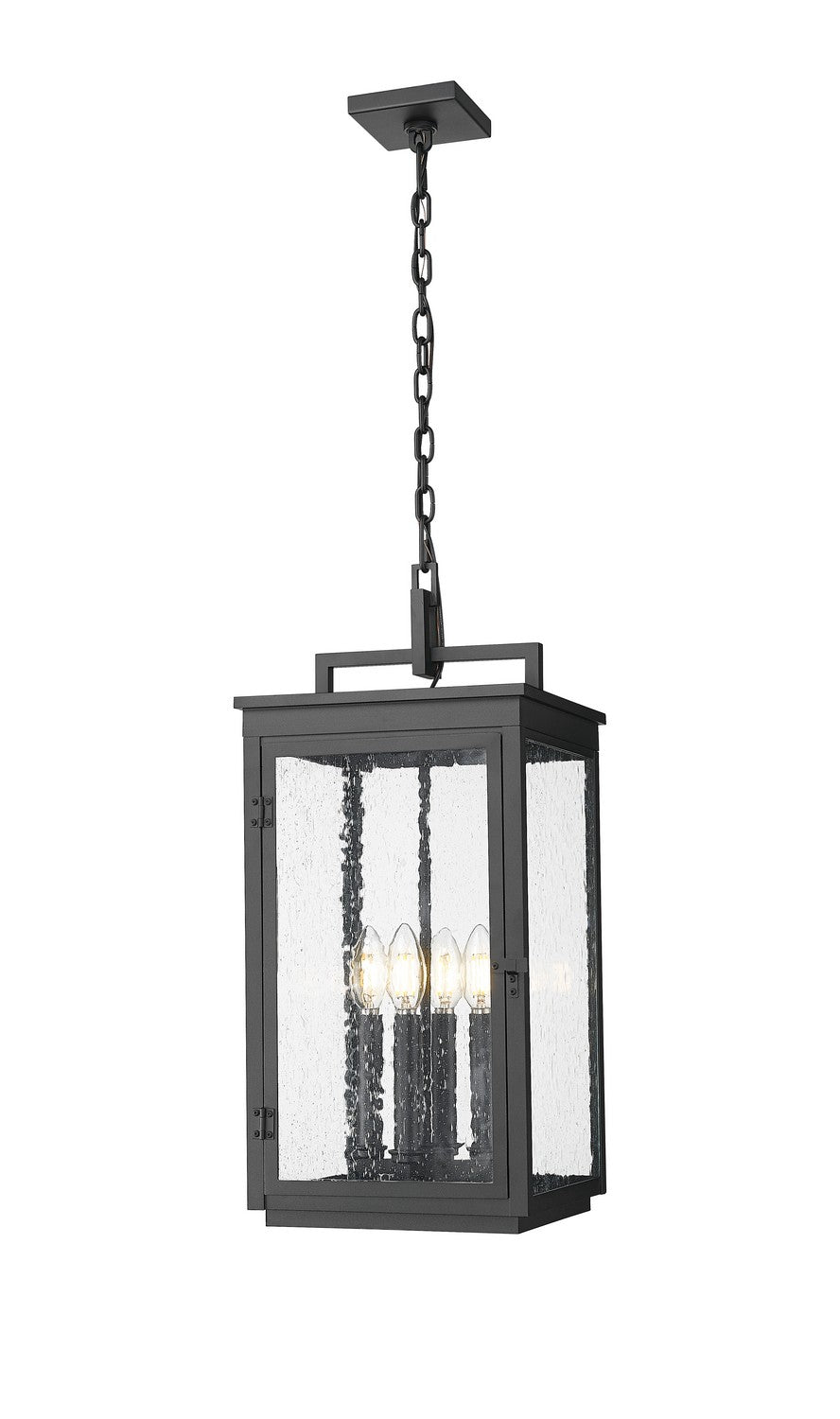 Z-Lite Canada - Four Light Outdoor Chain Mount Ceiling Fixture - Hartwell - Sand Black- Union Lighting Luminaires Decor