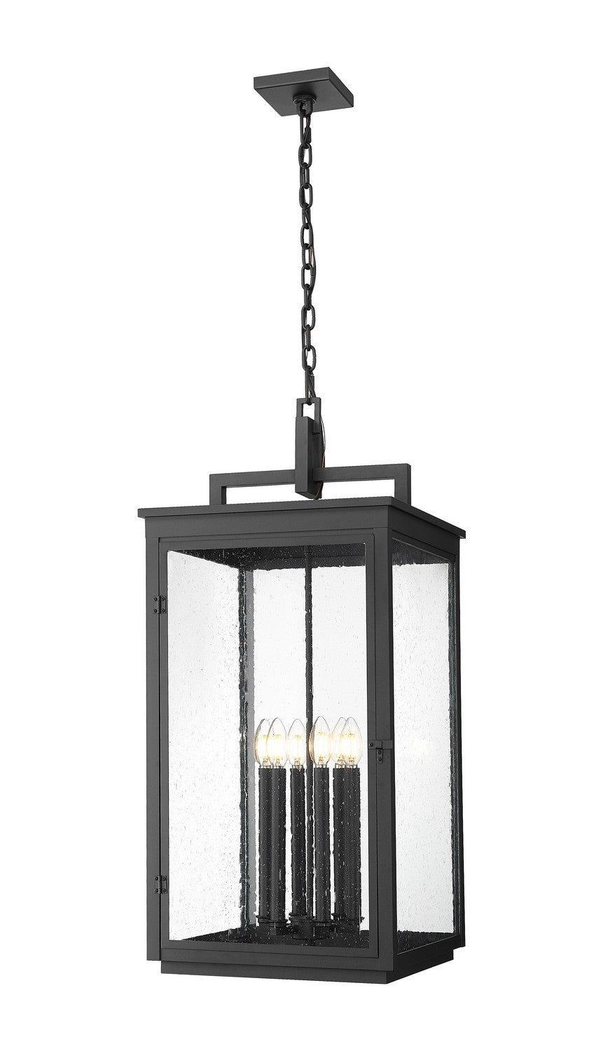 Z-Lite Canada - Six Light Outdoor Chain Mount Ceiling Fixture - Hartwell - Sand Black- Union Lighting Luminaires Decor
