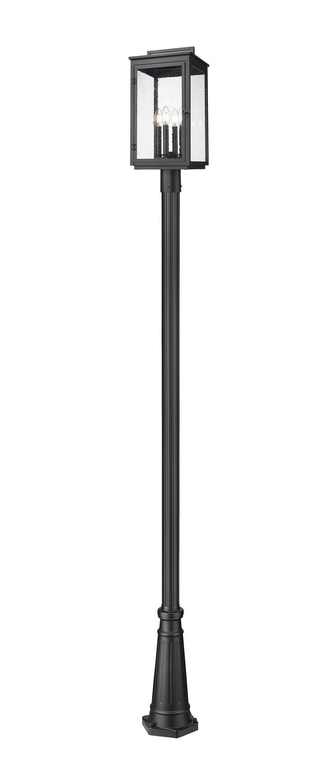Z-Lite Canada - Four Light Outdoor Post Mount - Hartwell - Sand Black- Union Lighting Luminaires Decor