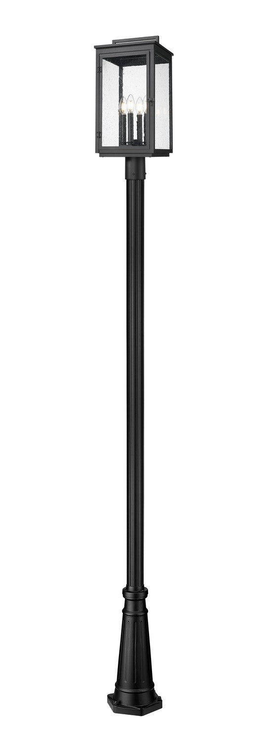 Z-Lite Canada - Four Light Outdoor Post Mount - Hartwell - Sand Black- Union Lighting Luminaires Decor
