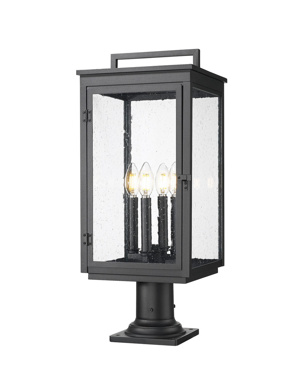 Z-Lite Canada - Four Light Outdoor Pier Mounted - Hartwell - Sand Black- Union Lighting Luminaires Decor