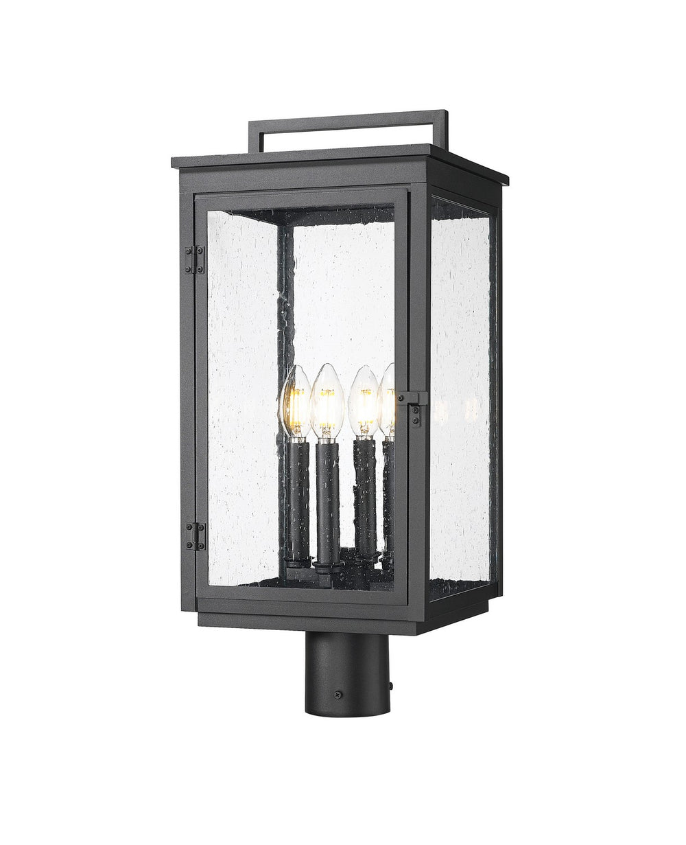 Z-Lite Canada - Four Light Outdoor Post Mount - Hartwell - Sand Black- Union Lighting Luminaires Decor