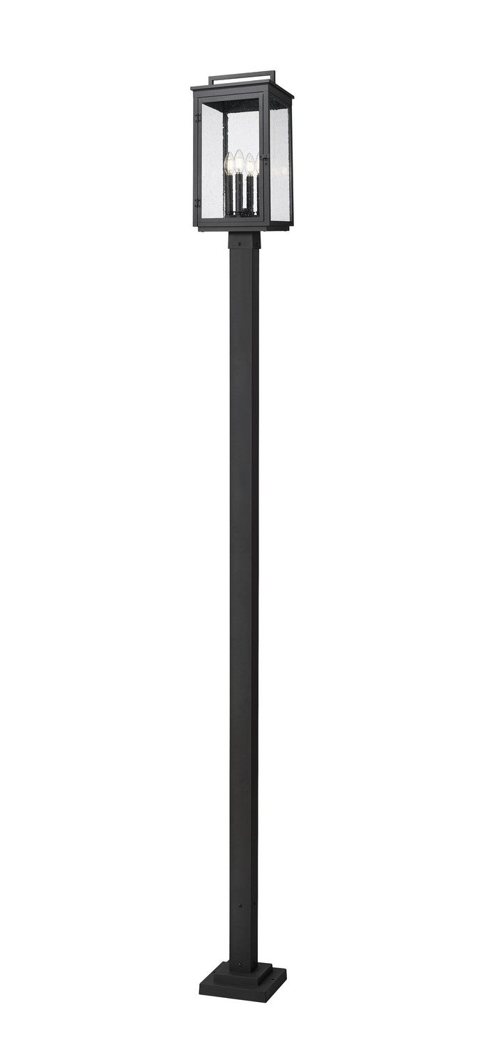 Z-Lite Canada - Four Light Outdoor Post Mount - Hartwell - Sand Black- Union Lighting Luminaires Decor