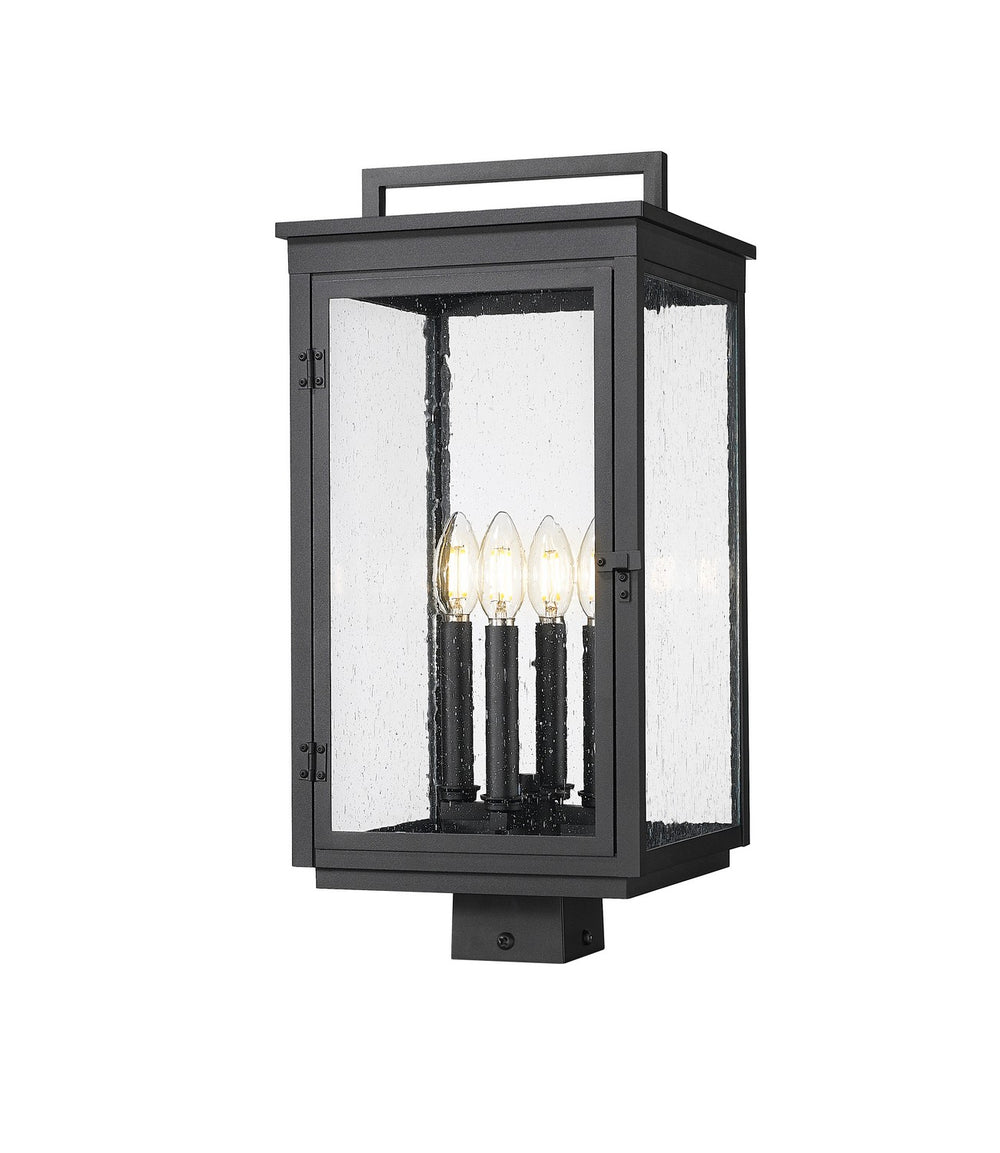 Z-Lite Canada - Four Light Outdoor Post Mount - Hartwell - Sand Black- Union Lighting Luminaires Decor