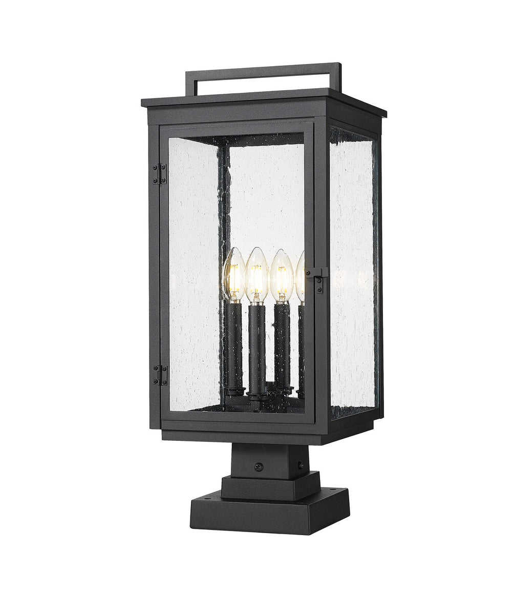 Z-Lite Canada - Four Light Outdoor Pier Mounted - Hartwell - Sand Black- Union Lighting Luminaires Decor