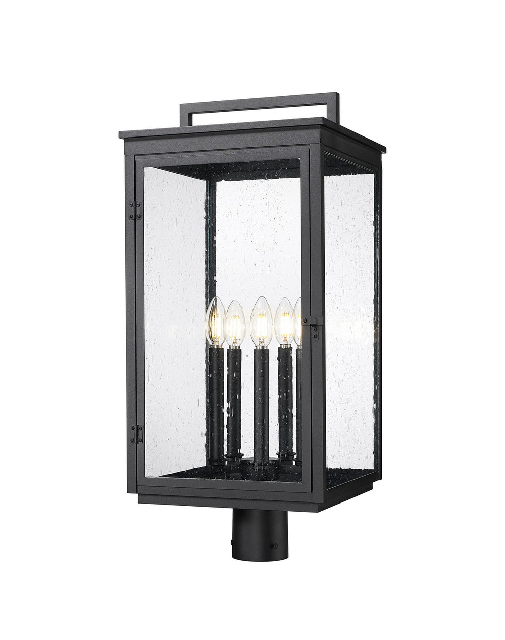 Z-Lite Canada - Five Light Outdoor Post Mount - Hartwell - Sand Black- Union Lighting Luminaires Decor