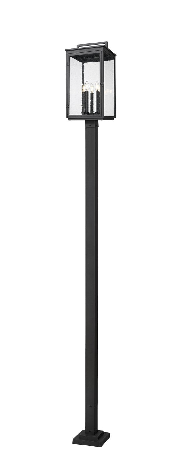 Z-Lite Canada - Five Light Outdoor Post Mount - Hartwell - Sand Black- Union Lighting Luminaires Decor