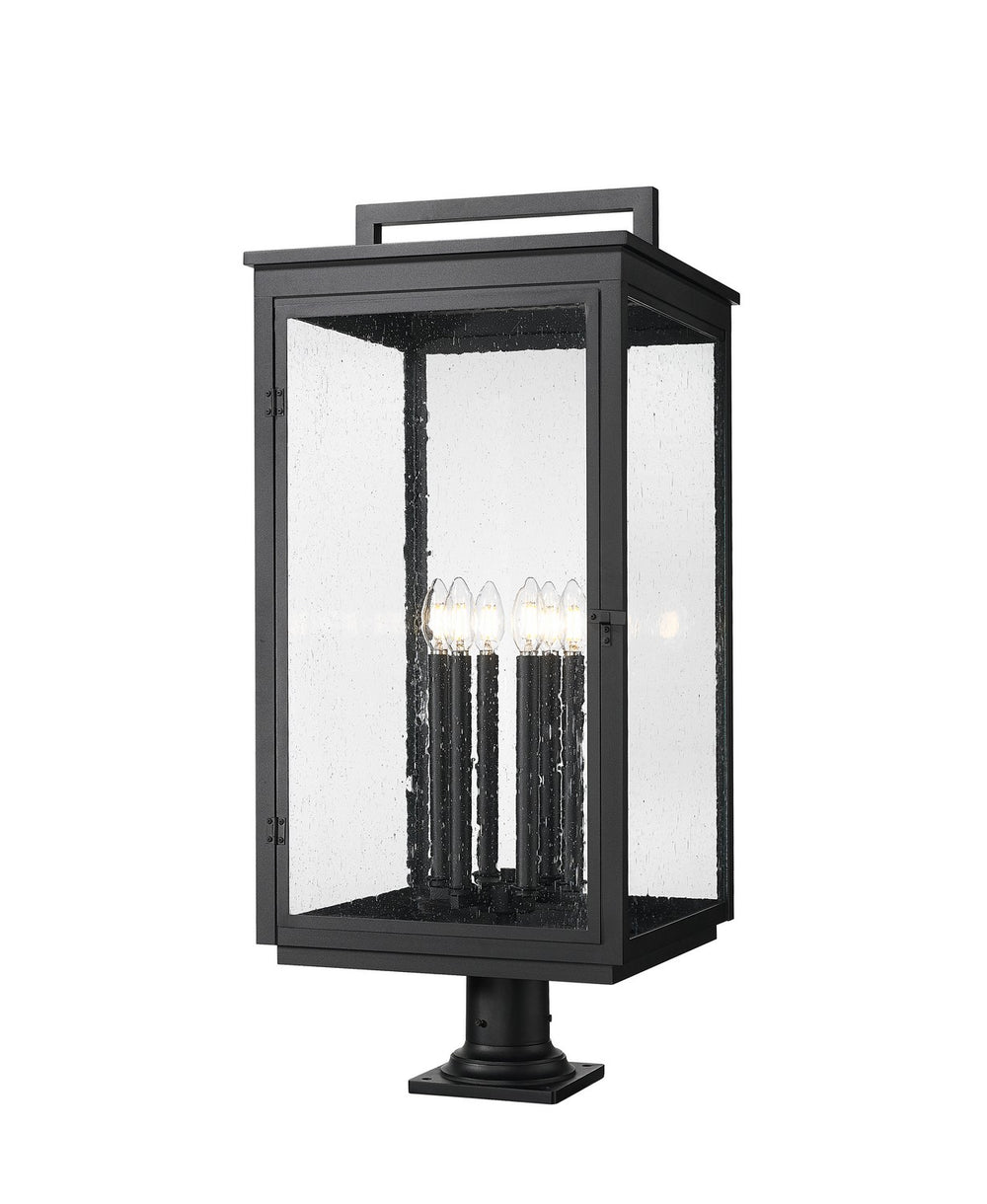 Z-Lite Canada - Six Light Outdoor Pier Mount - Hartwell - Sand Black- Union Lighting Luminaires Decor