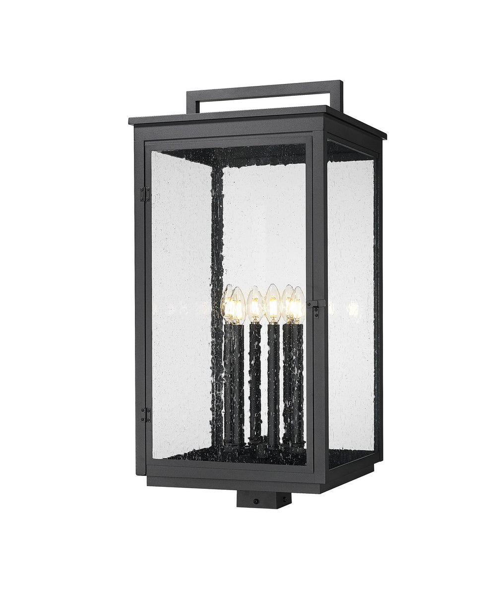 Z-Lite Canada - Six Light Outdoor Post Mount - Hartwell - Sand Black- Union Lighting Luminaires Decor
