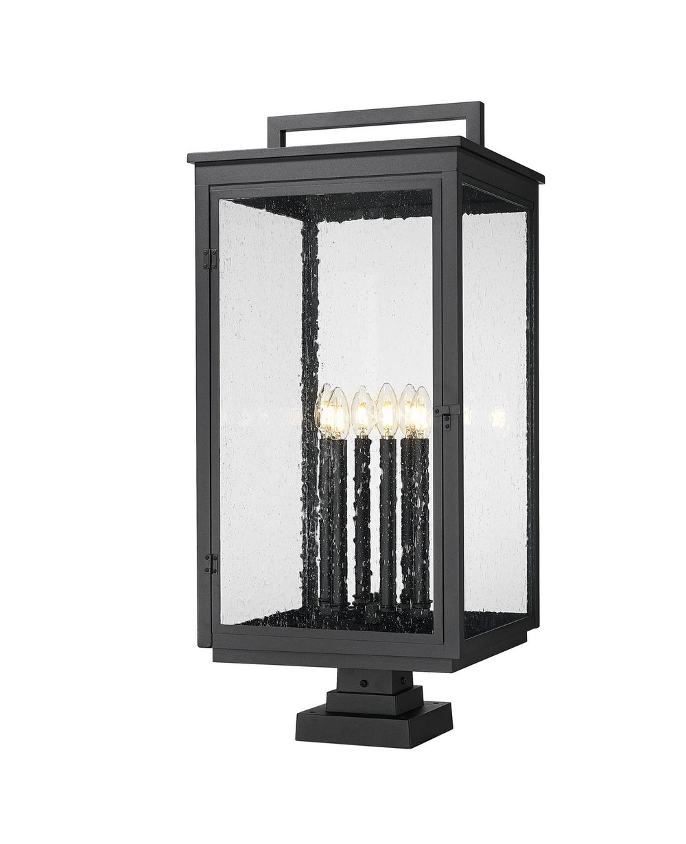 Z-Lite Canada - Six Light Outdoor Pier Mount - Hartwell - Sand Black- Union Lighting Luminaires Decor