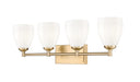 Z-Lite Canada - Four Light Vanity - Oren - Modern Gold- Union Lighting Luminaires Decor