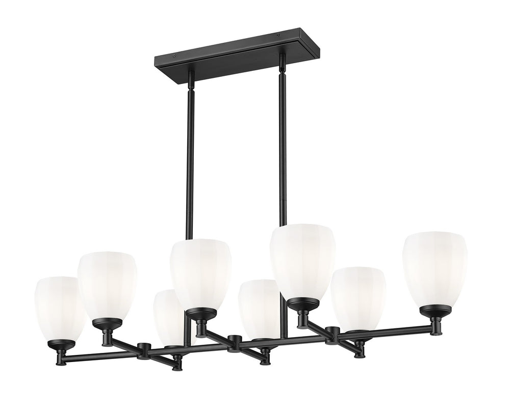 Z-Lite Canada - Eight Light Linear Chandelier - Oren - Matte Black- Union Lighting Luminaires Decor