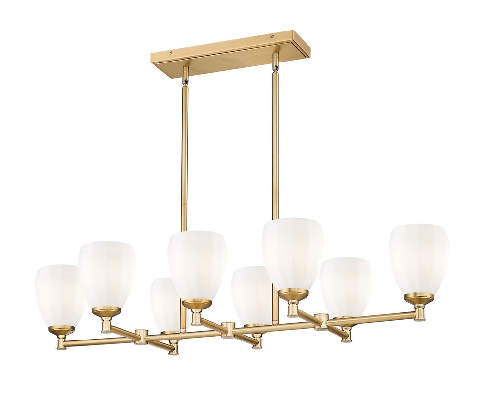 Z-Lite Canada - Eight Light Linear Chandelier - Oren - Modern Gold- Union Lighting Luminaires Decor