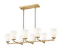 Z-Lite Canada - Eight Light Linear Chandelier - Oren - Modern Gold- Union Lighting Luminaires Decor