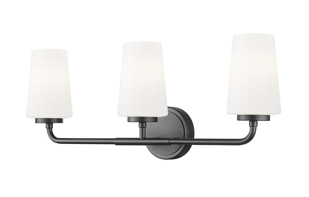 Z-Lite Canada - Three Light Vanity - Montford - Matte Black- Union Lighting Luminaires Decor