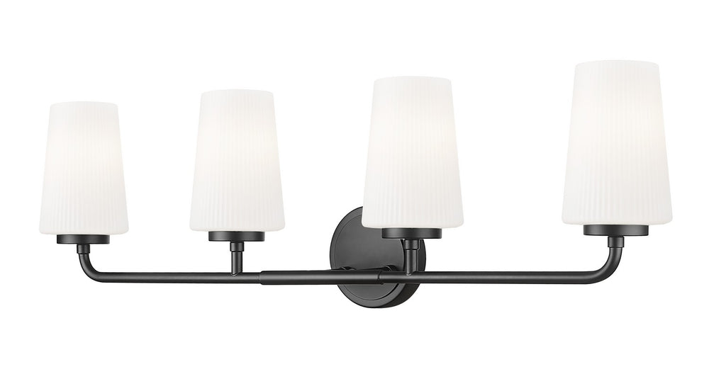 Z-Lite Canada - Four Light Vanity - Montford - Matte Black- Union Lighting Luminaires Decor