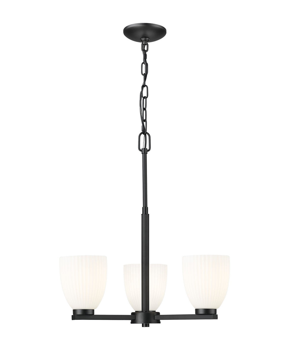 Z-Lite Canada - Three Light Chandelier - Naya - Matte Black- Union Lighting Luminaires Decor