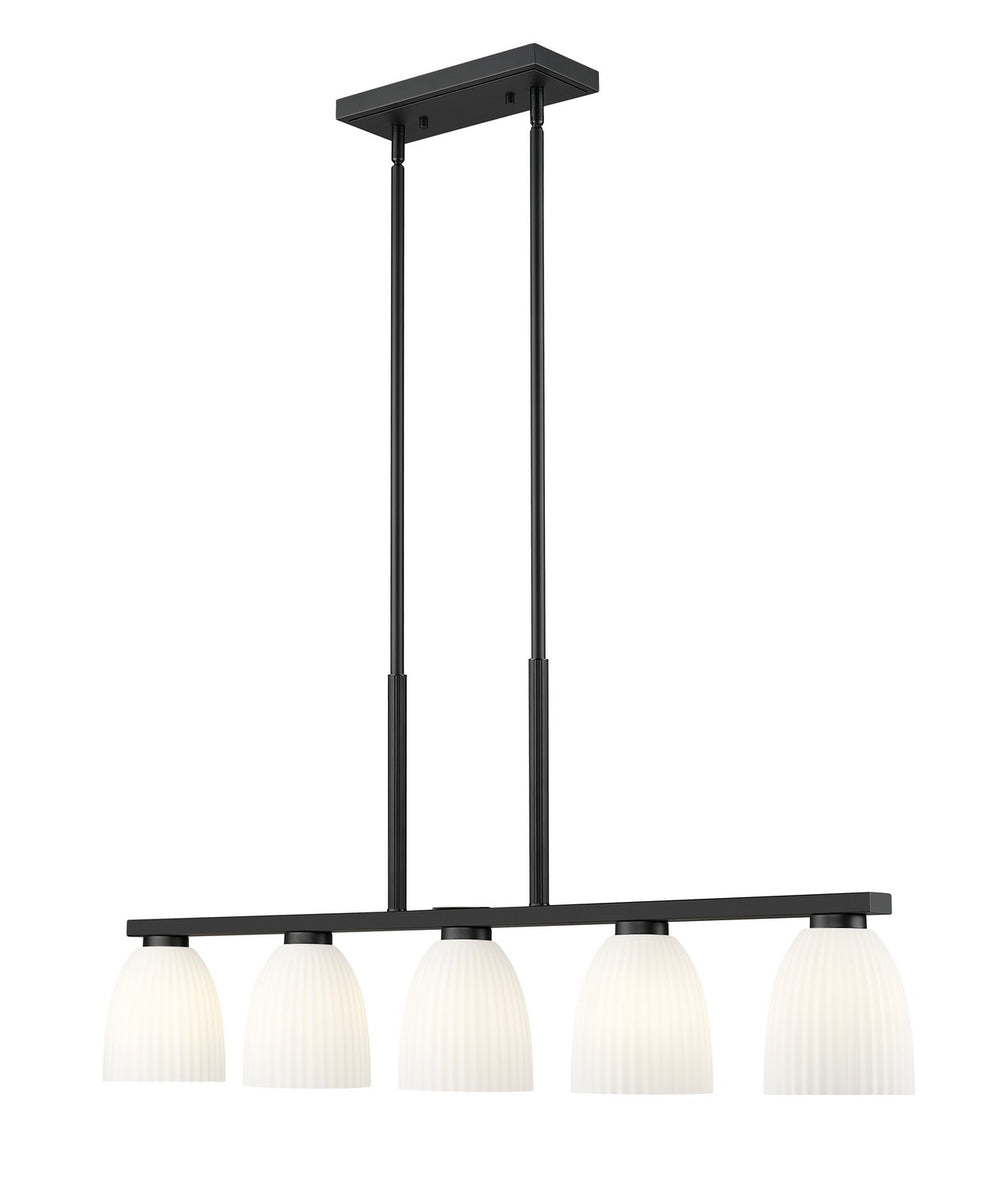 Z-Lite Canada - Five Light Linear Chandelier - Naya - Matte Black- Union Lighting Luminaires Decor