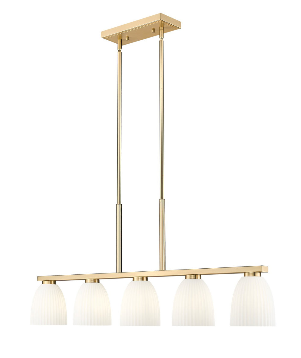 Z-Lite Canada - Five Light Linear Chandelier - Naya - Modern Gold- Union Lighting Luminaires Decor