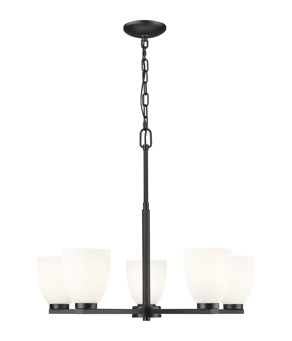 Z-Lite Canada - Five Light Chandelier - Naya - Matte Black- Union Lighting Luminaires Decor
