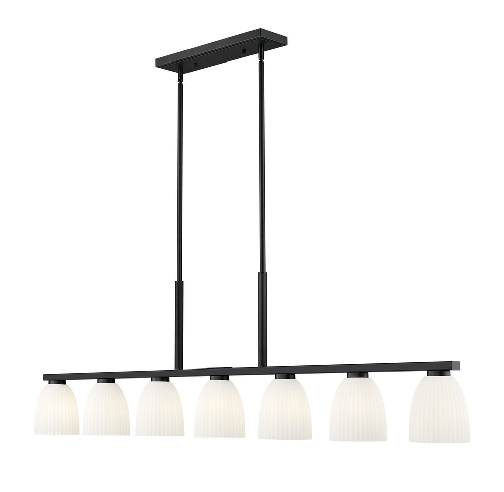 Z-Lite Canada - Seven Light Linear Chandelier - Naya - Matte Black- Union Lighting Luminaires Decor